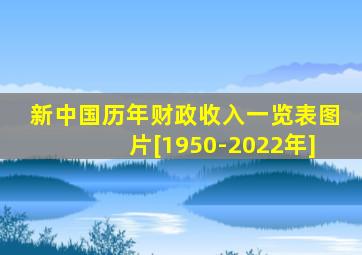 新中国历年财政收入一览表图片[1950-2022年]